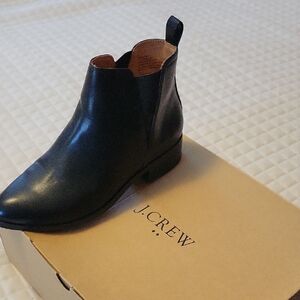 J. Crew Black Leather Chelsea Ankle Boot